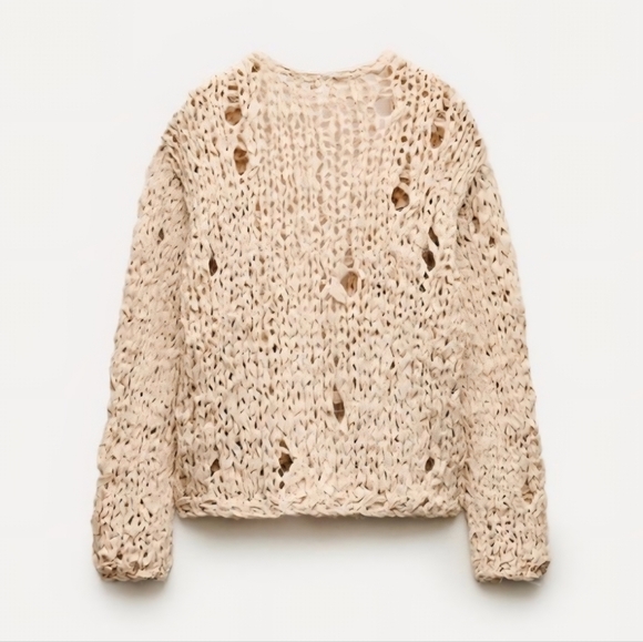 RIBBON KNIT CARDIGAN - Picture 3 of 12